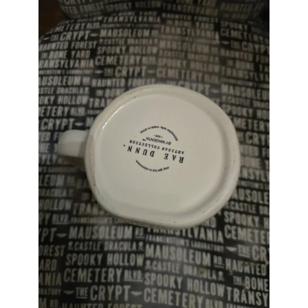 Rae Dunn Halloween Bewitched Coffee Mug Green Interior